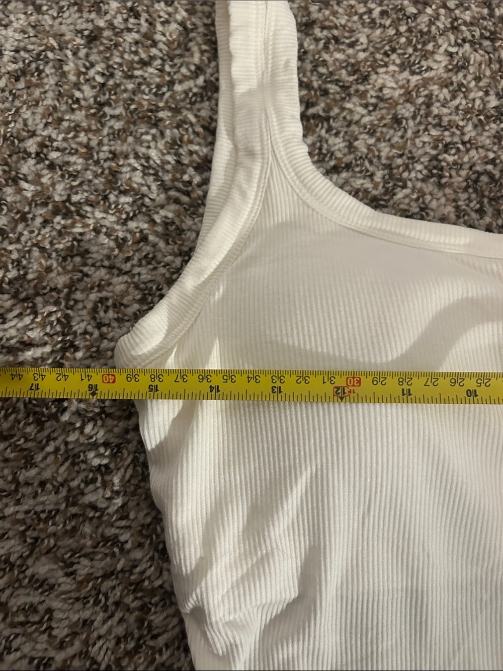 White Ribbed Square-Neck Tank Top with inserts - Picture 5 of 5